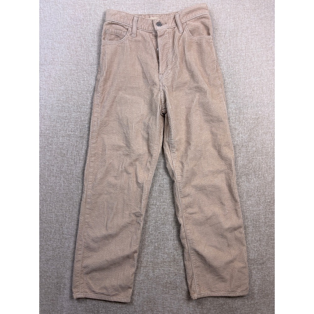 Levis Premium Ribcage Straight Ankle Corduroy Pants Tan Beige W26 L27 72693-0096